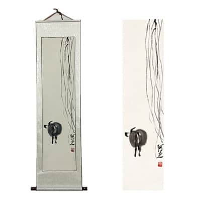 Silk and Fabric Antique Japanese Scroll QBS-04