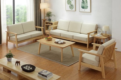 nordic wood sofa