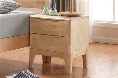 wooden bedside table